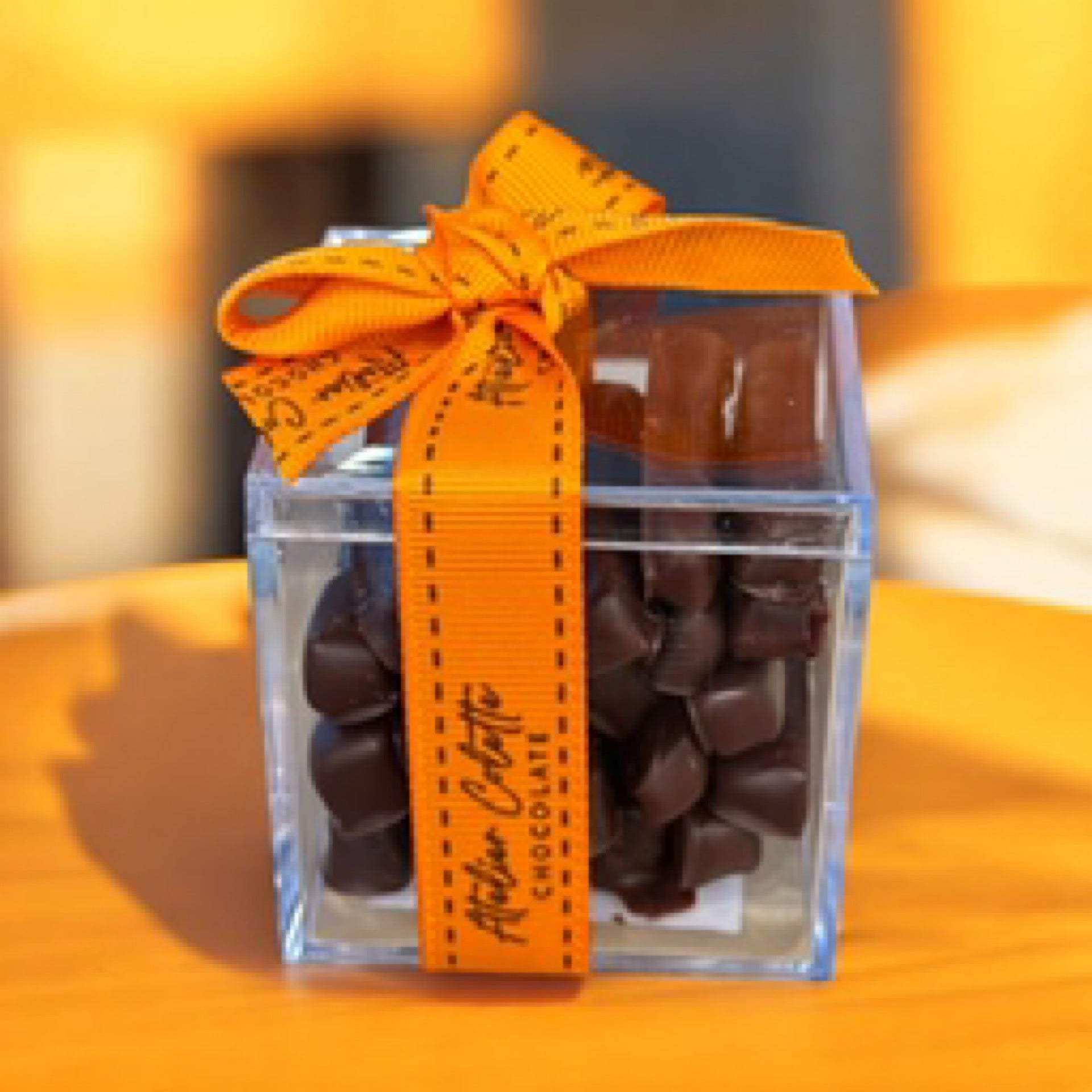 Candied ginger in dark chocolate